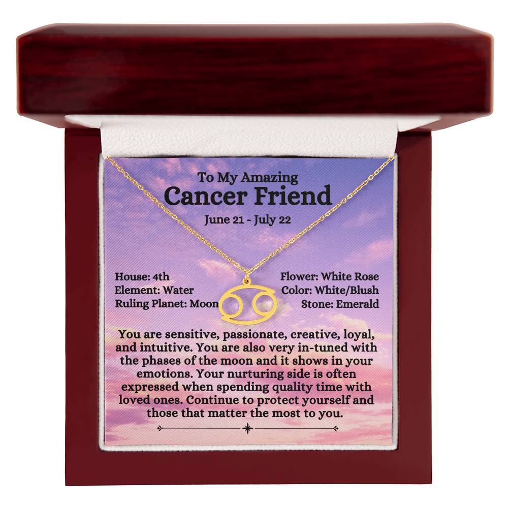 Zodiac Sign - Cancer Friend -Light Pink Sky