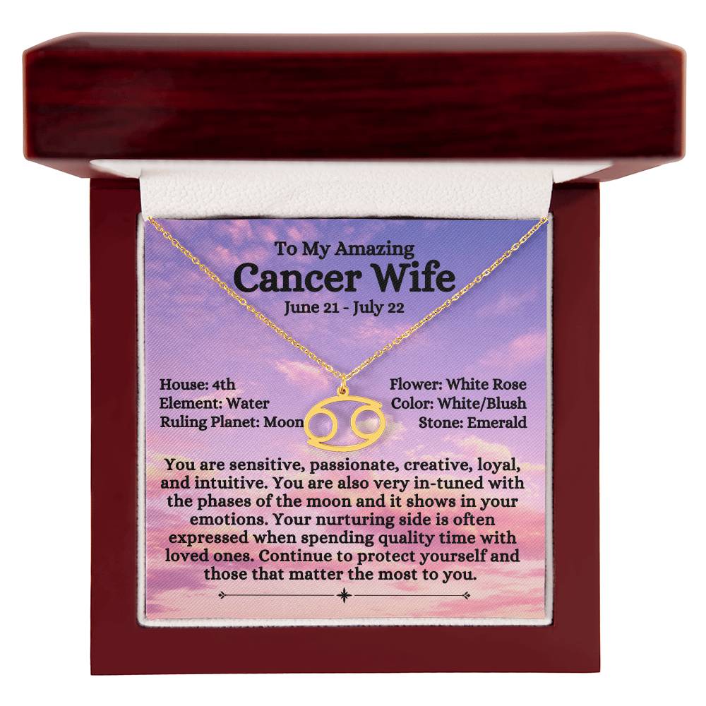 Zodiac Sign Cancer - Wife - Light Pink Sky