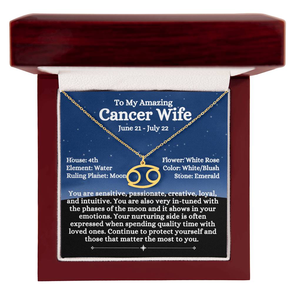 Zodiac Sign Cancer - Wife - Night Blue Sky