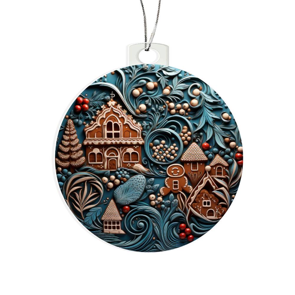 Acrylic Ornament Gingerbread Swirl