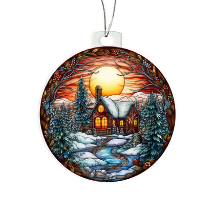 Acrylic Ornament Cozy Cottage