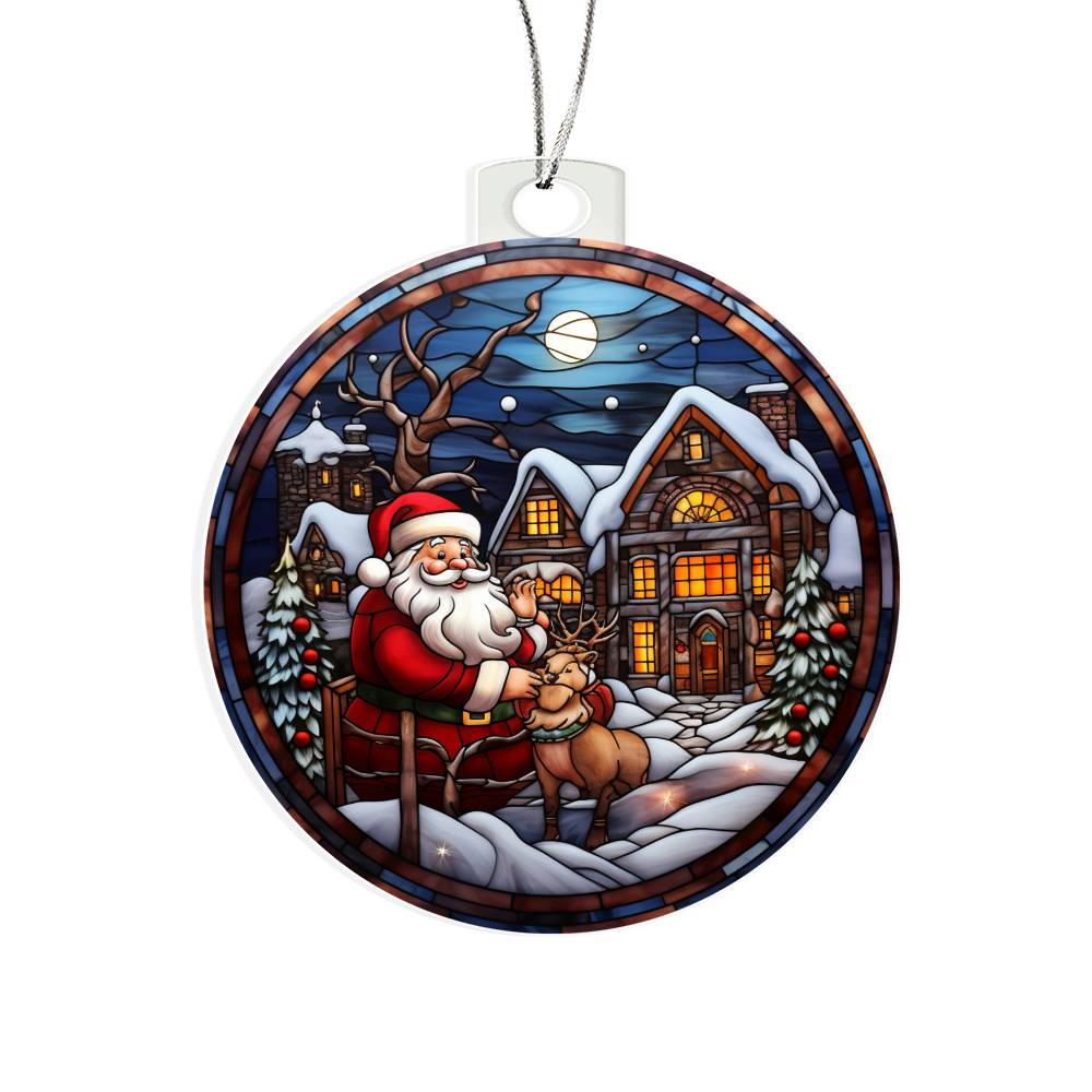 Acrylic Ornament Santa's On HIs Way