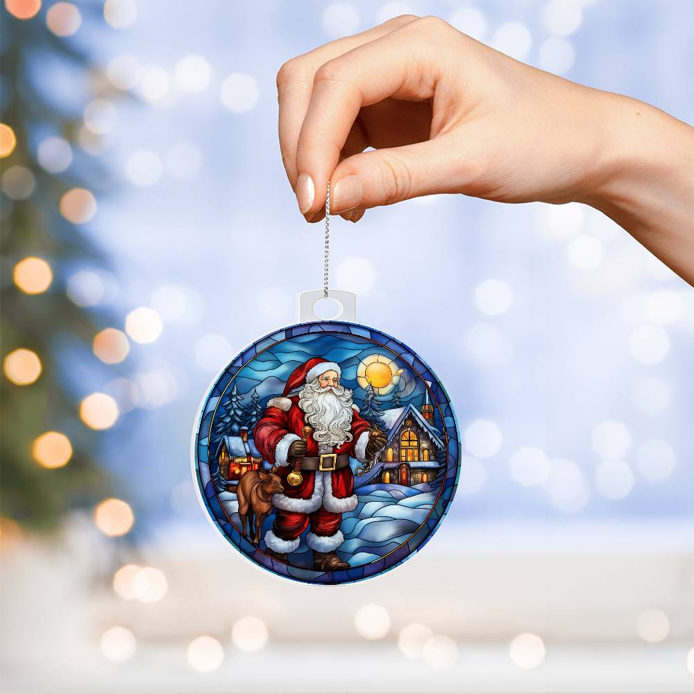 Acrylic Ornament Santa's Coming