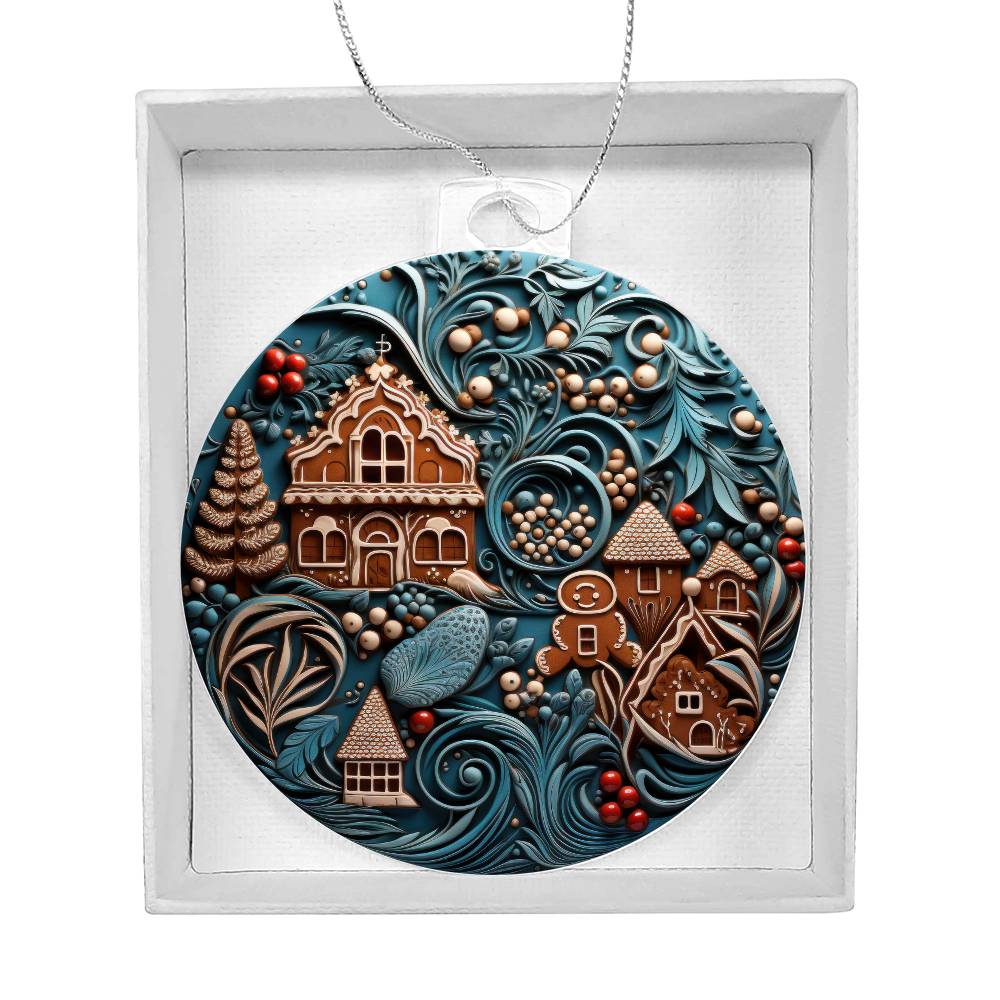 Acrylic Ornament Gingerbread Swirl