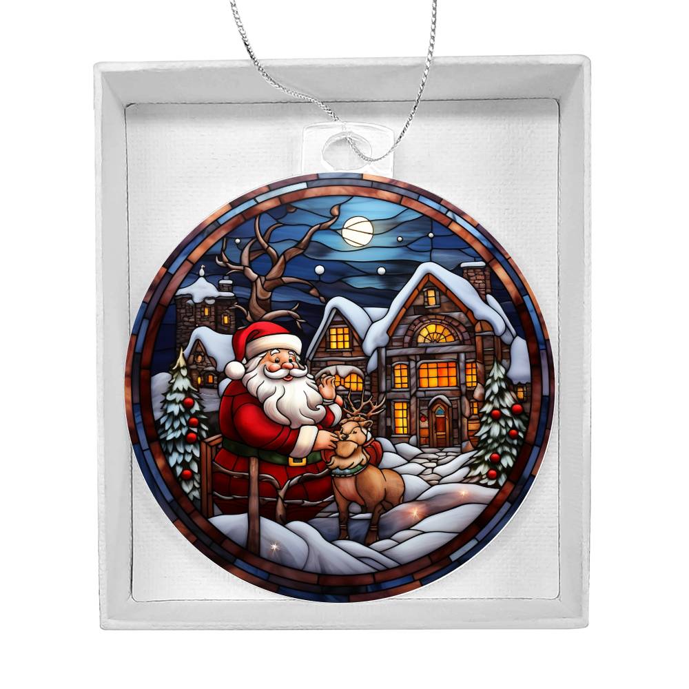 Acrylic Ornament Santa's On HIs Way