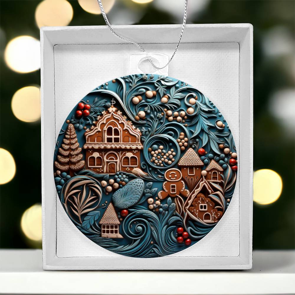 Acrylic Ornament Gingerbread Swirl