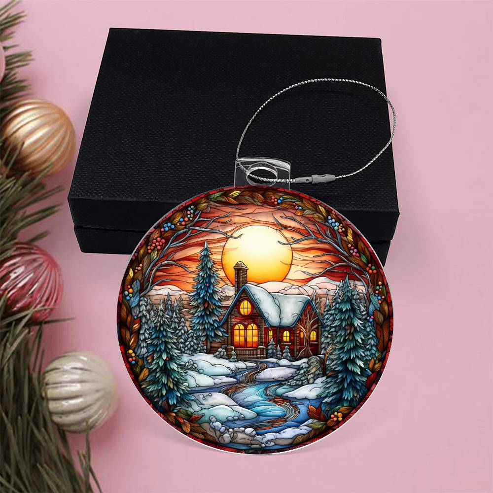 Acrylic Ornament Cozy Cottage