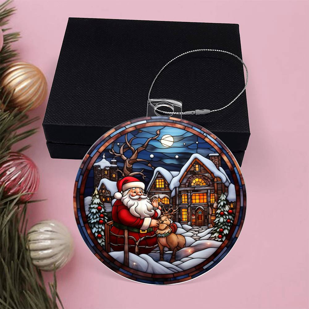 Acrylic Ornament Santa's On HIs Way