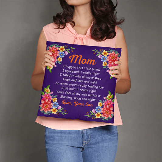 Classic Pillow Cover with Insert Design-Mom - I Hug This Little Pillow