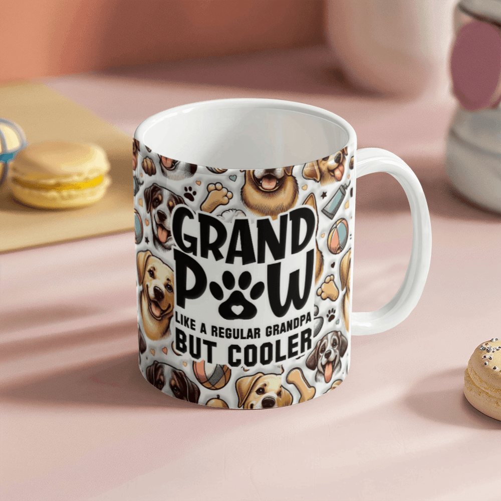 11 oz White  Ceramic Mug Grand Paw