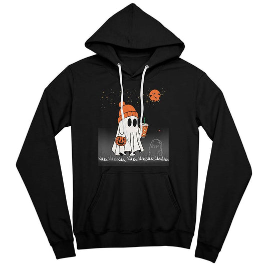 TRICK-or-TREAT GHOST BLACK HOODIE SWEATSHIRT