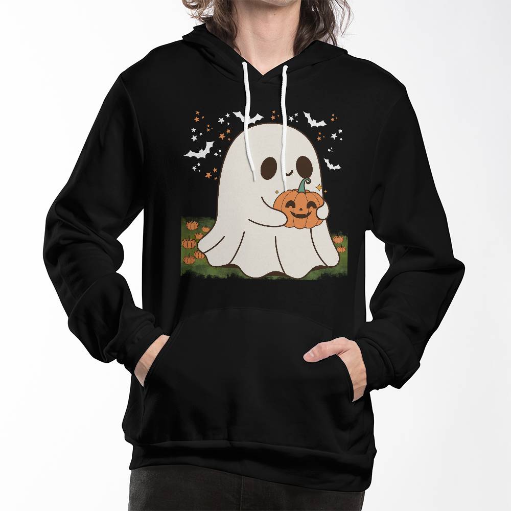 PUMPKIN PATCH GHOST BLACK HOODIE SWEATSHIRT