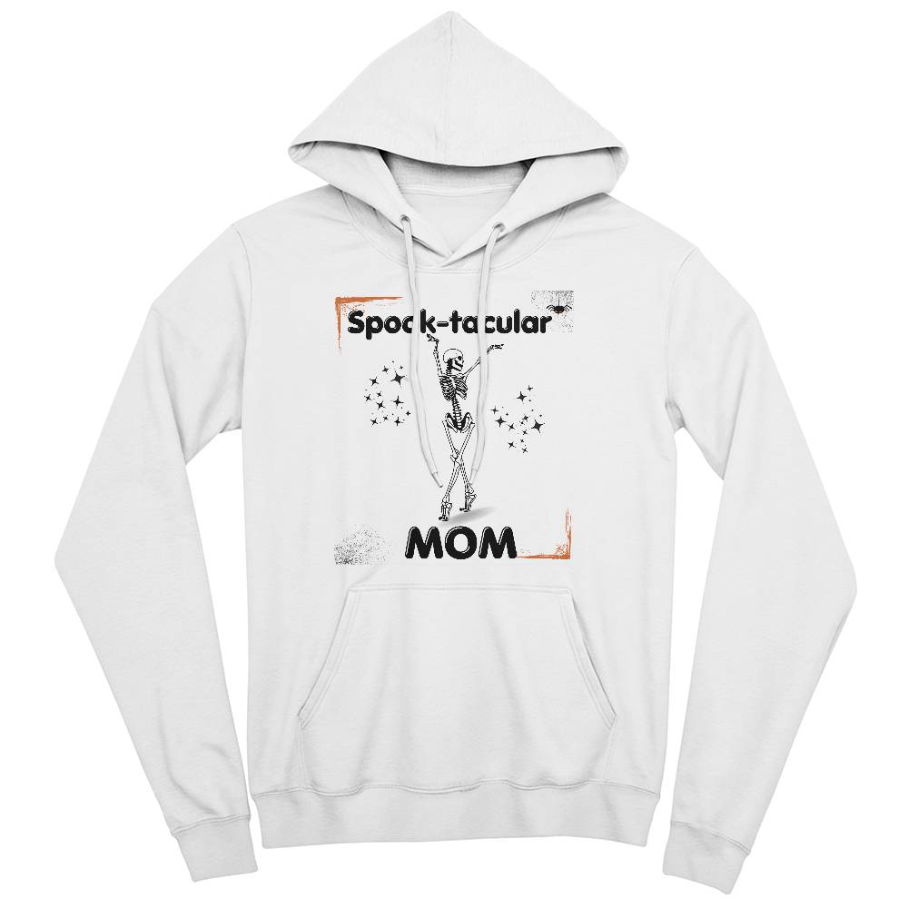 SPOOK-TACULAR MOM - WHITE HOODIE SWEATSHIRT ARMS UP