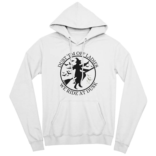 WE RIDE AT DAWN - WHITE HOODIE SWEATSHIRT