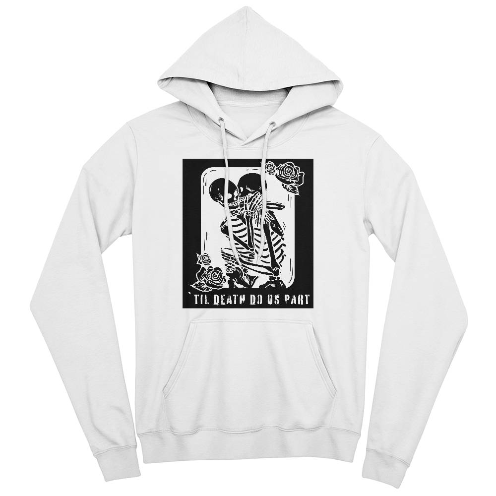 SPOOK-TACULAR MOM - WHITE HOODIE SWEATSHIRT TIL DEATH DO US PART