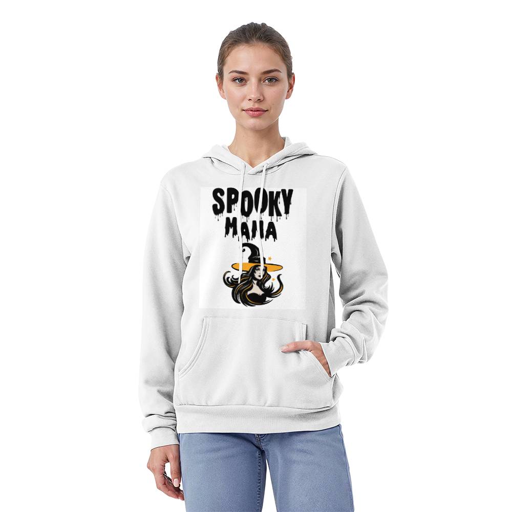 SPOOKY MAMA - WHITE HOODIE SWEATSHIRT WITCH