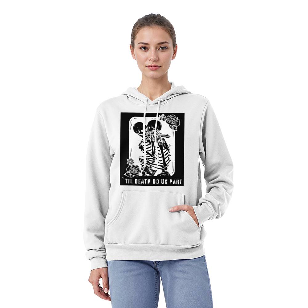 SPOOK-TACULAR MOM - WHITE HOODIE SWEATSHIRT TIL DEATH DO US PART