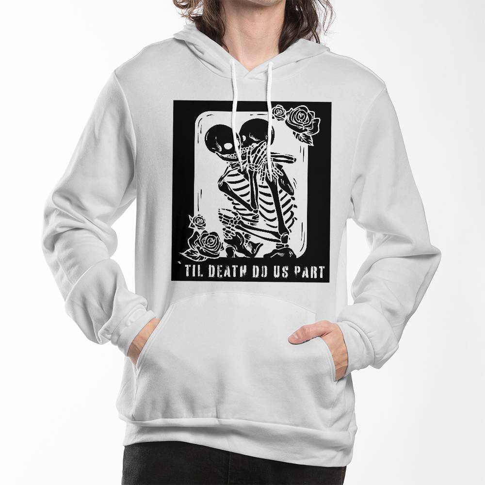 SPOOK-TACULAR MOM - WHITE HOODIE SWEATSHIRT TIL DEATH DO US PART