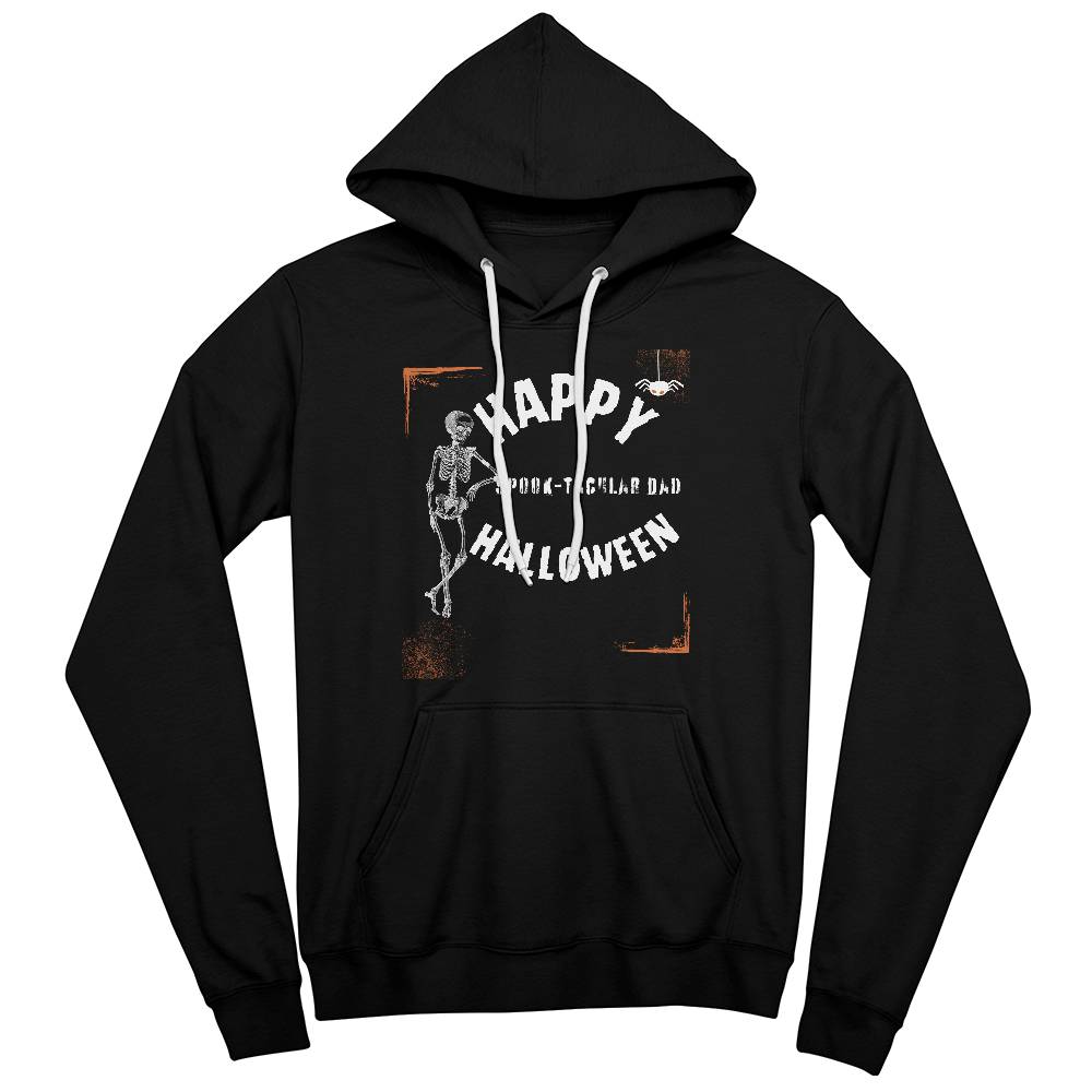 SPOOK-TACULAR DAD- BLACK or HEATHER HOODIE SWEATSHIRT CURVED DESIGN