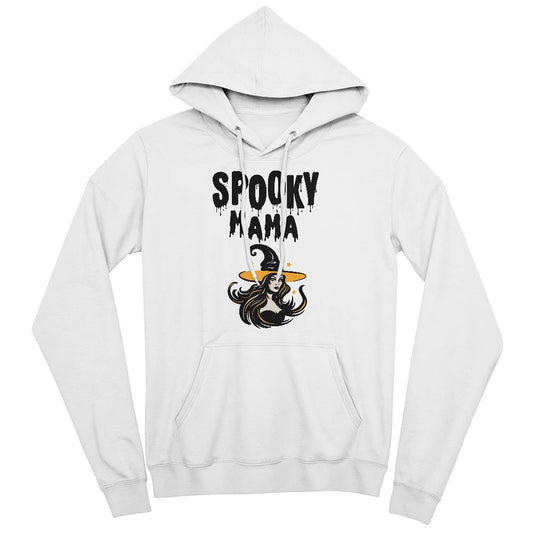 SPOOKY MAMA - WHITE HOODIE SWEATSHIRT WITCH