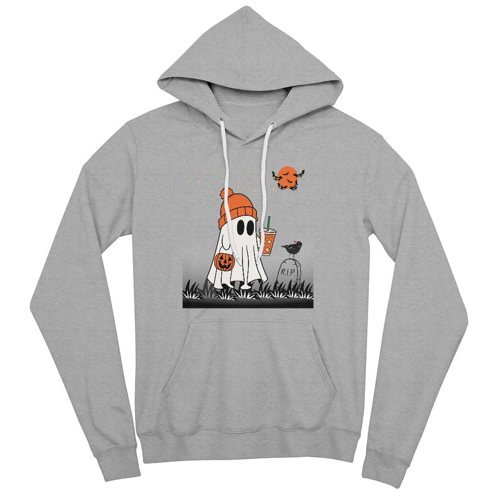 TRICK-or-TREAT GHOST with CUP HOODIE SWEATSHIRT