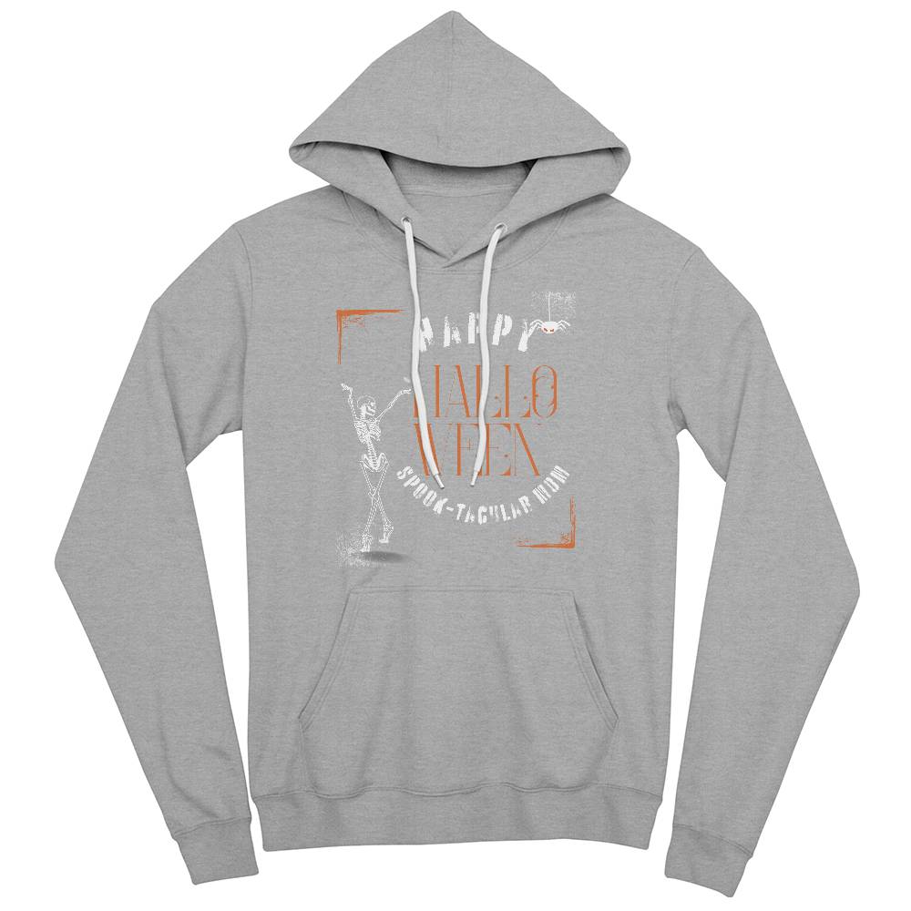 SPOOK-TACULAR MOM - BLACK or HEATHER HOODIE SWEATSHIRT WITH ORANGE ACCENT