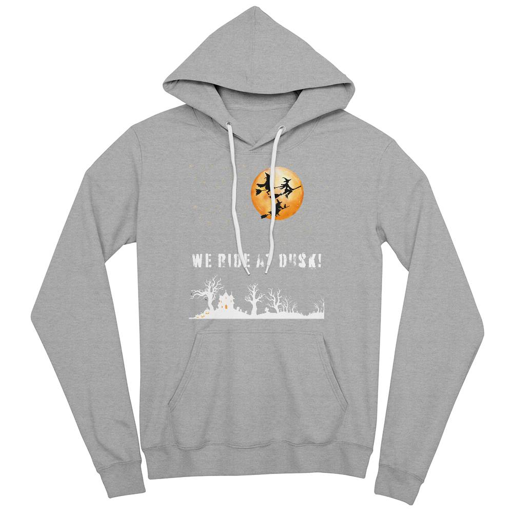 WE RIDE AT DUSK - BLACK or HEATHER HOODIE SWEATSHIRT MOON FLIGHT