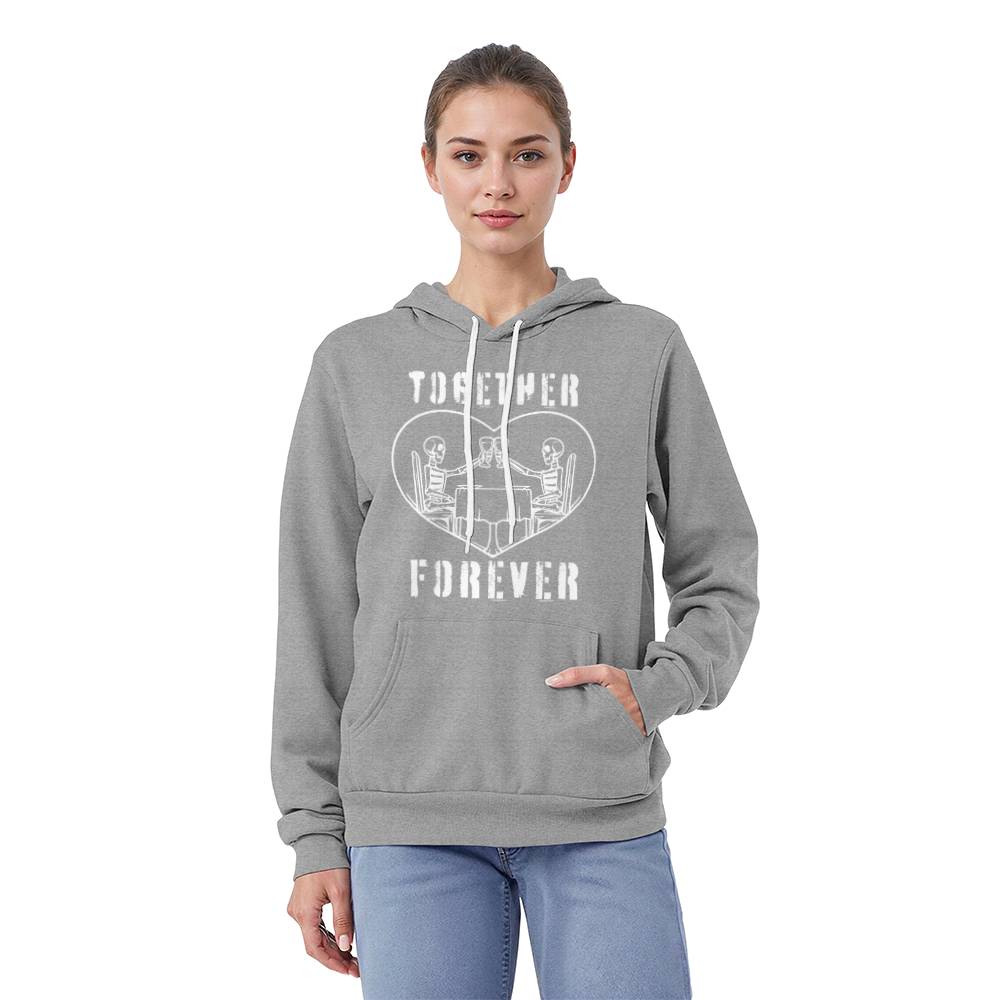 TOGETHER FOREVER HOODIE SWEATSHIRT SKELETONS IN LOVE