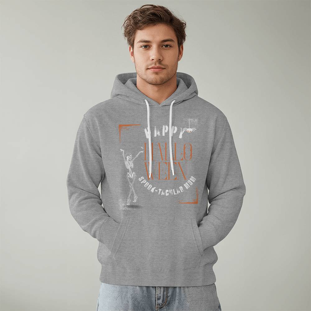 SPOOK-TACULAR MOM - BLACK or HEATHER HOODIE SWEATSHIRT WITH ORANGE ACCENT