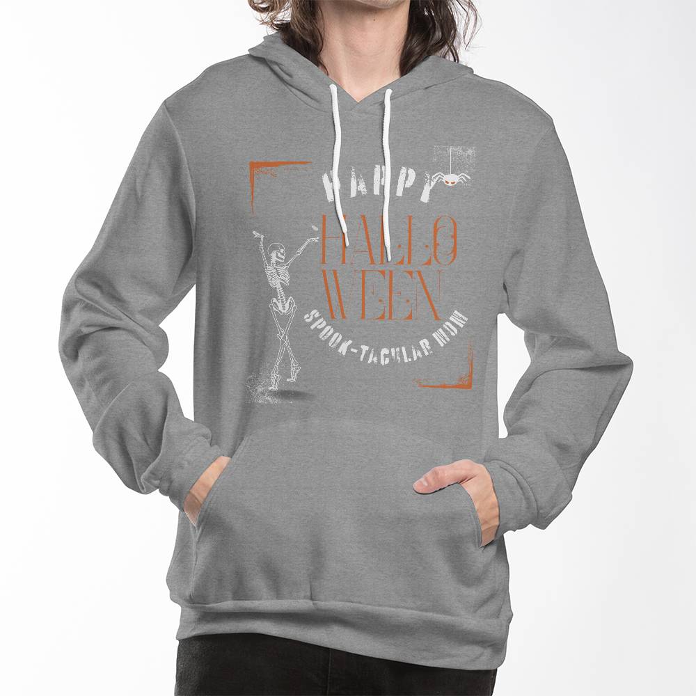 SPOOK-TACULAR MOM - BLACK or HEATHER HOODIE SWEATSHIRT WITH ORANGE ACCENT