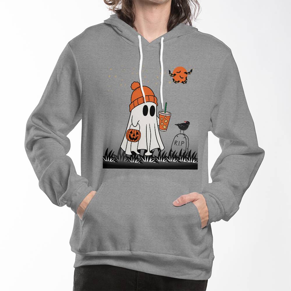 TRICK-or-TREAT GHOST with CUP HOODIE SWEATSHIRT