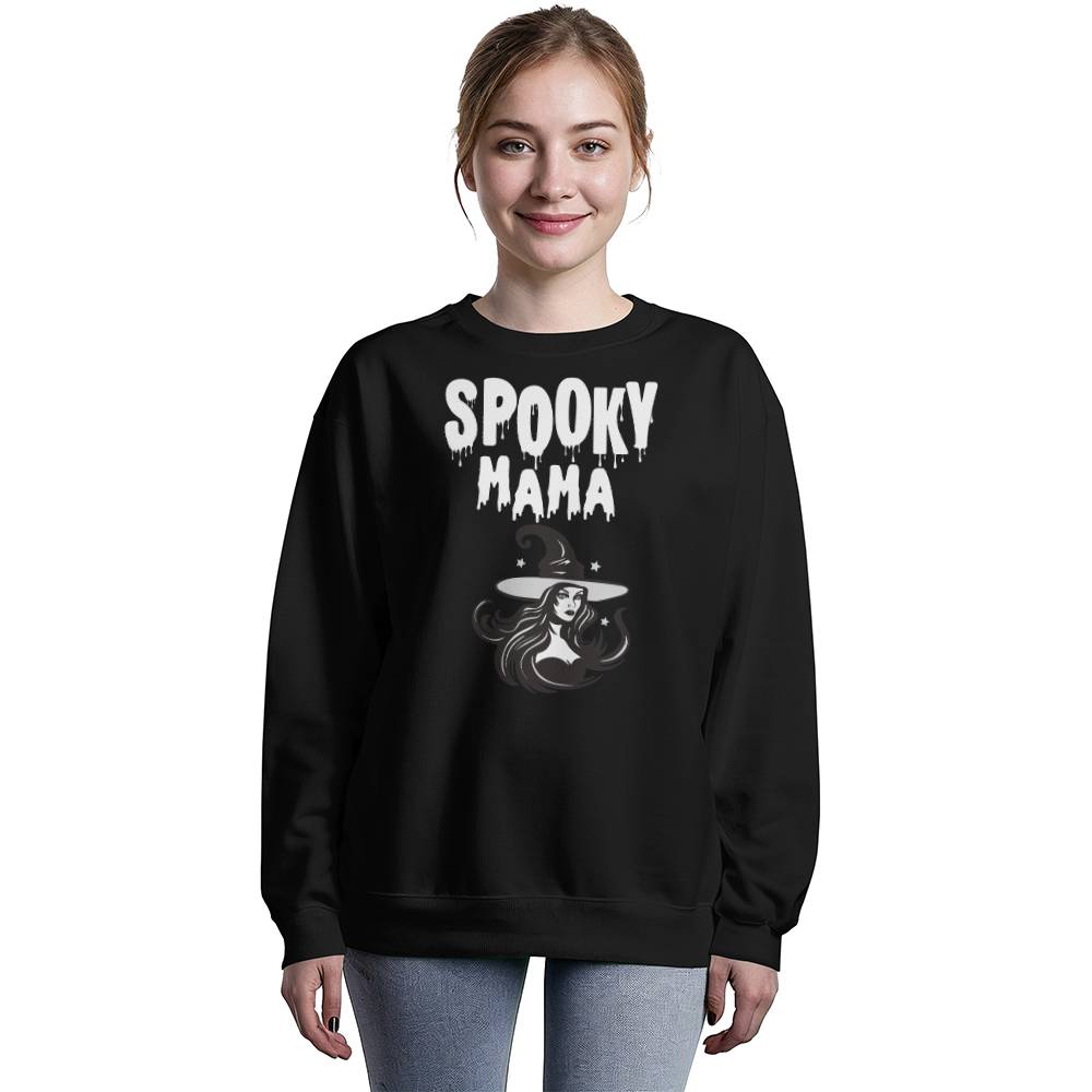 SPOOKY MAMA - BLACK or HEATHER CREWNECK SWEATSHIRT