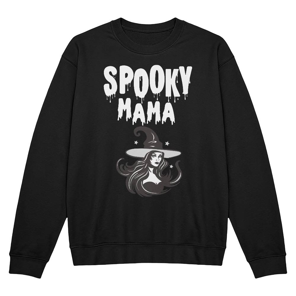 SPOOKY MAMA - BLACK or HEATHER CREWNECK SWEATSHIRT