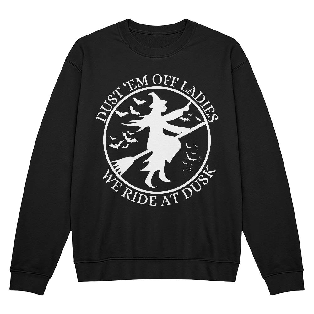 WE RIDE AT DUSK - BLACK or HEATHER CREWNECK SWEATSHIRT