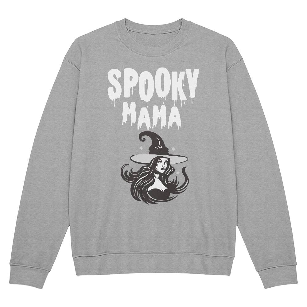 SPOOKY MAMA - BLACK or HEATHER CREWNECK SWEATSHIRT