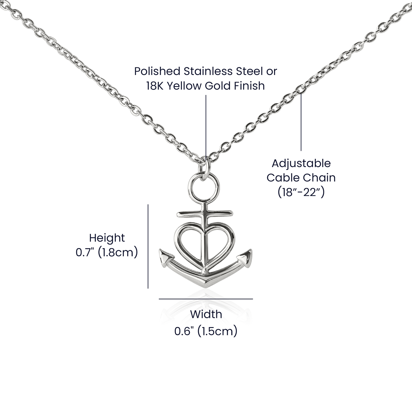 Artisan-Crafted Anchor Pendant Necklace Designed for Mother's Day