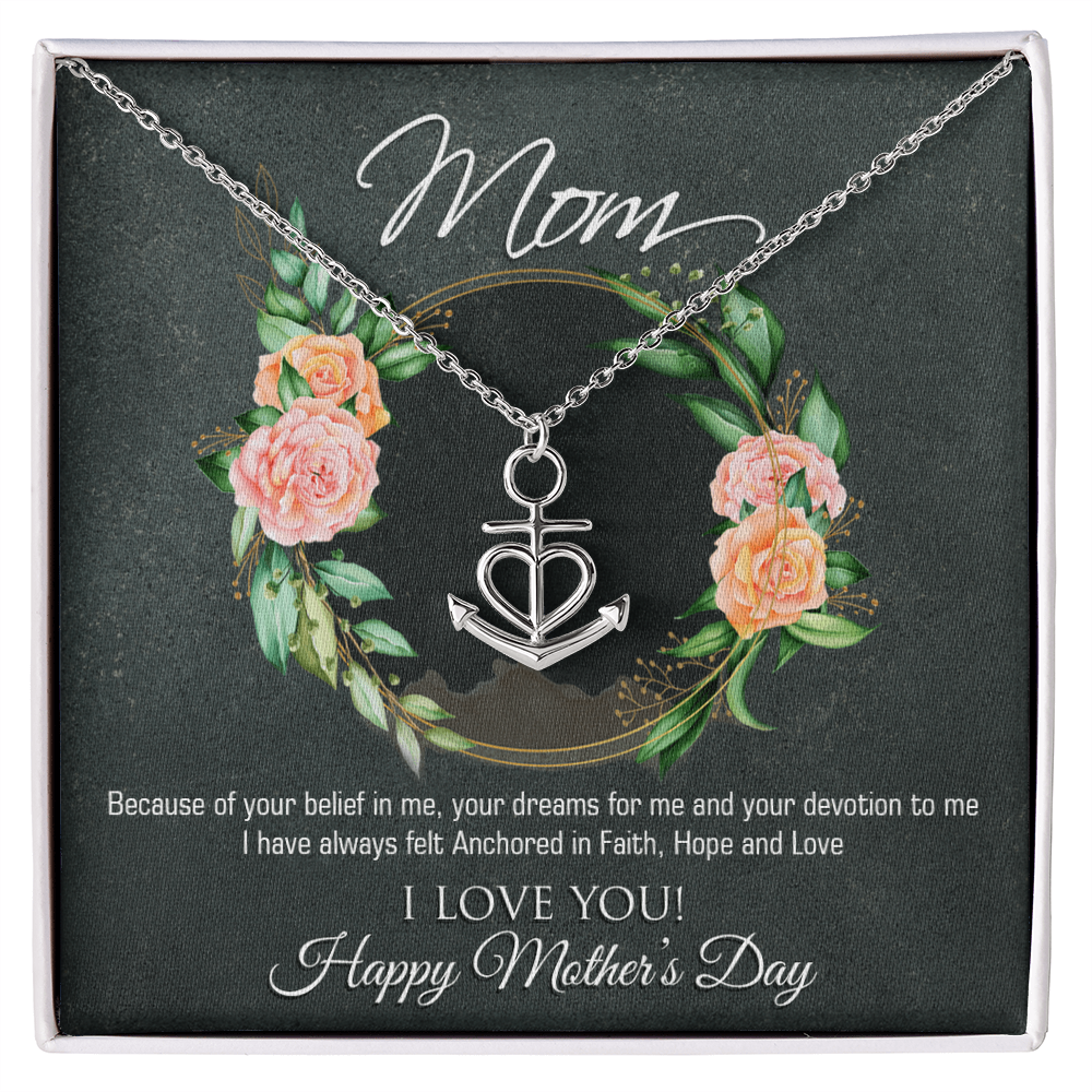 Artisan-Crafted Anchor Pendant Necklace Designed for Mother's Day