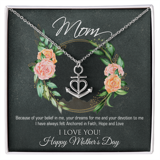 Artisan-Crafted Anchor Pendant Necklace Designed for Mother's Day