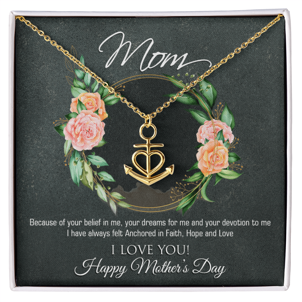 Artisan-Crafted Anchor Pendant Necklace Designed for Mother's Day