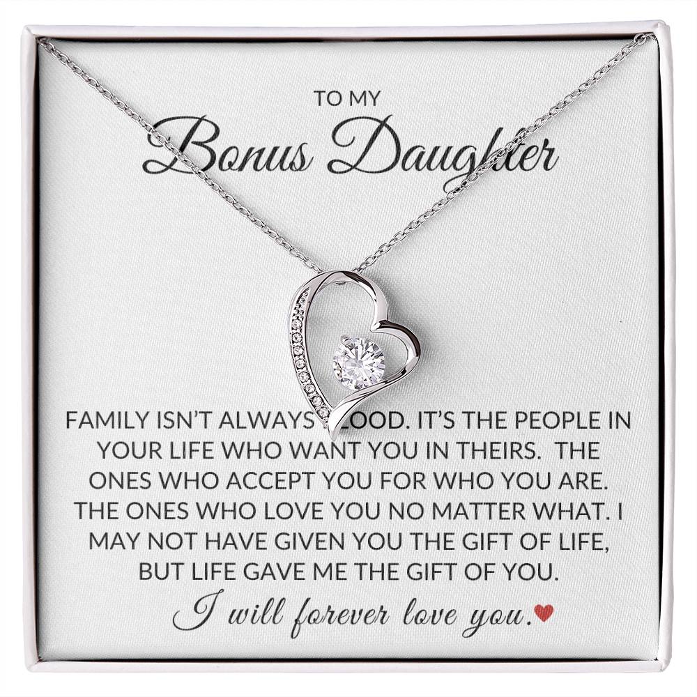 Forever Love Necklace For Bonus Daughter - I Will Forever Love You