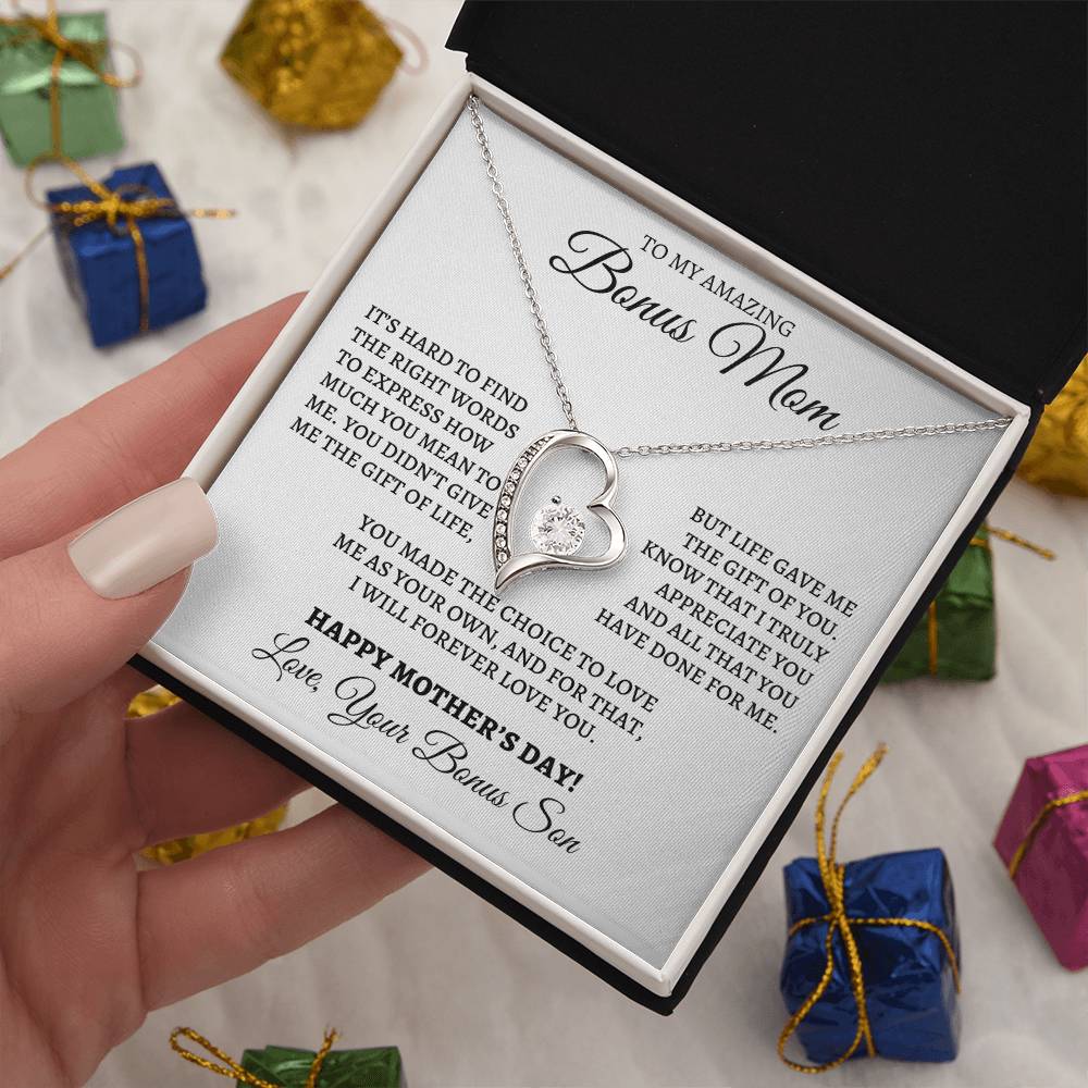 Mother's Day Forever Love Necklace to Bonus Mom from Bonus Son