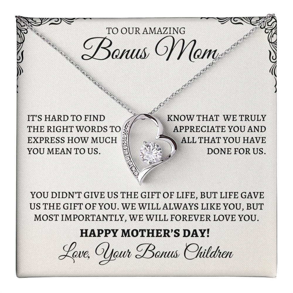 Mother's Day Forever Love Necklace from Bonus Children - Life Gave Us the Gift of You