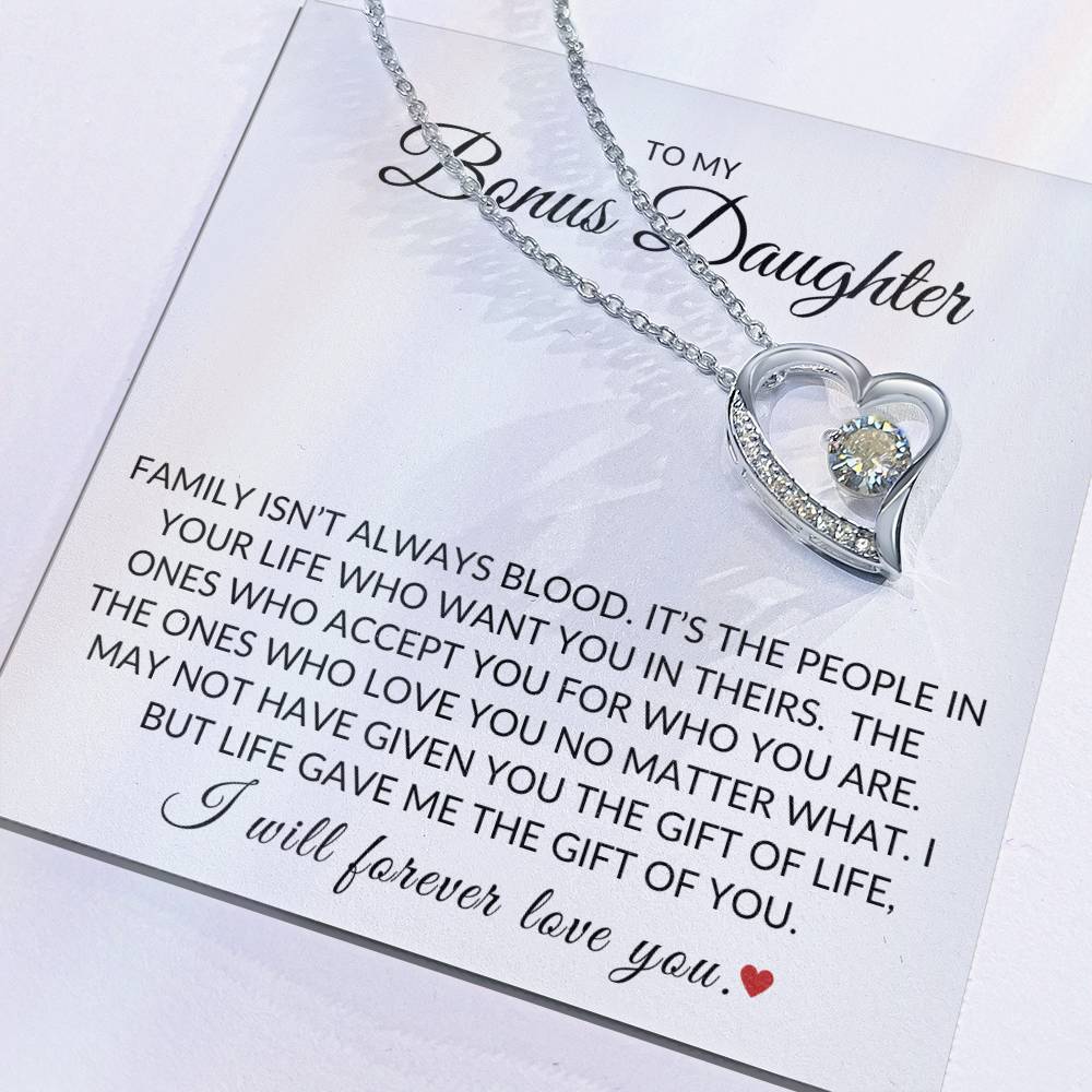 Forever Love Necklace For Bonus Daughter - I Will Forever Love You