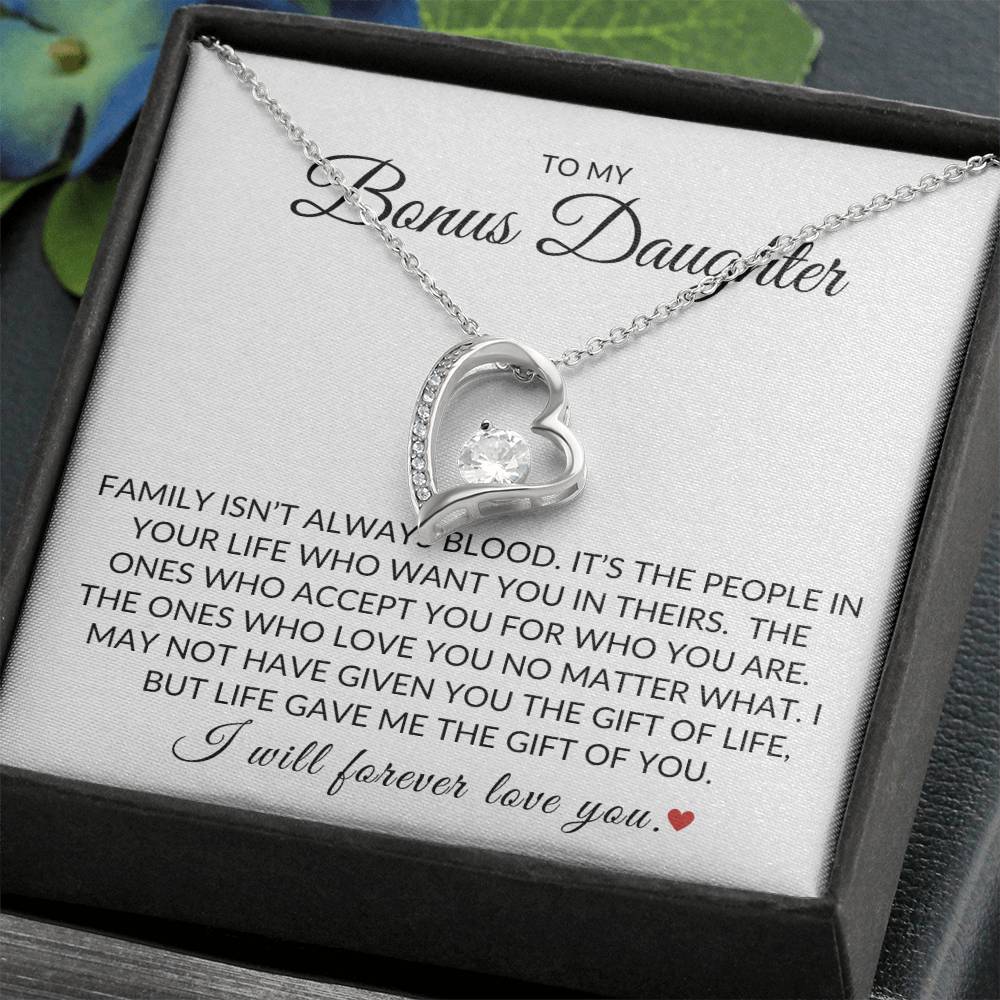 Forever Love Necklace For Bonus Daughter - I Will Forever Love You