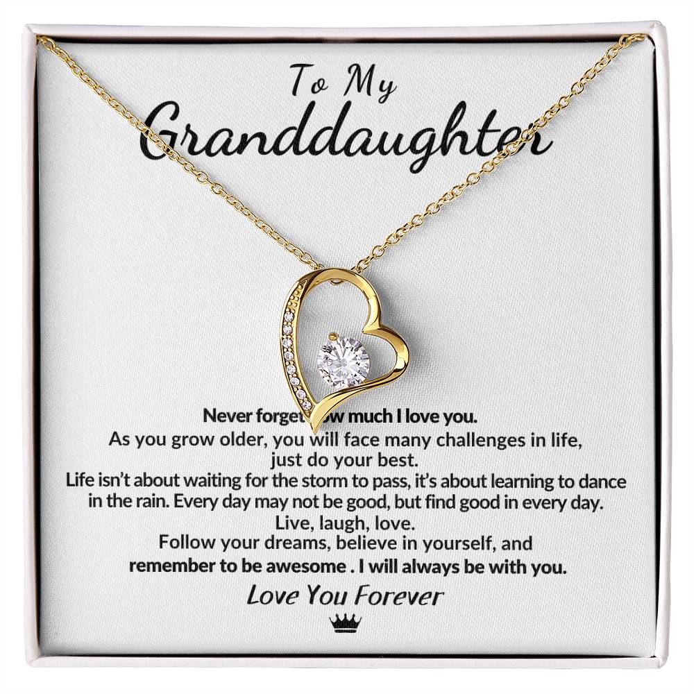 Forever Love Necklace - To My Granddaughter - Never Forget How Much I Love You