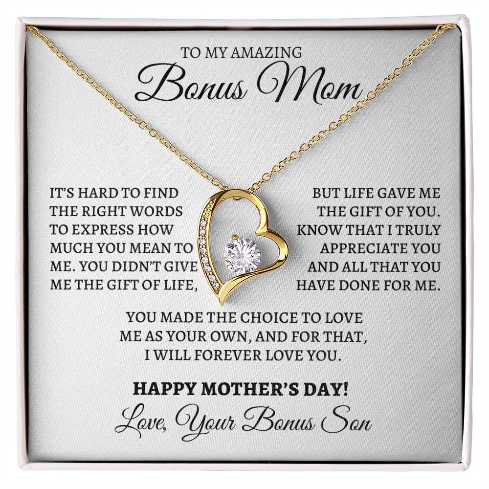 Mother's Day Forever Love Necklace to Bonus Mom from Bonus Son