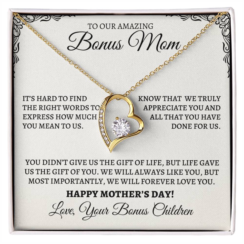 Mother's Day Forever Love Necklace from Bonus Children - Life Gave Us the Gift of You