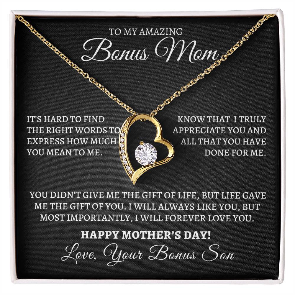 Mother's Day Forever Love Necklace from Bonus Son - Amazing Bonus Mom