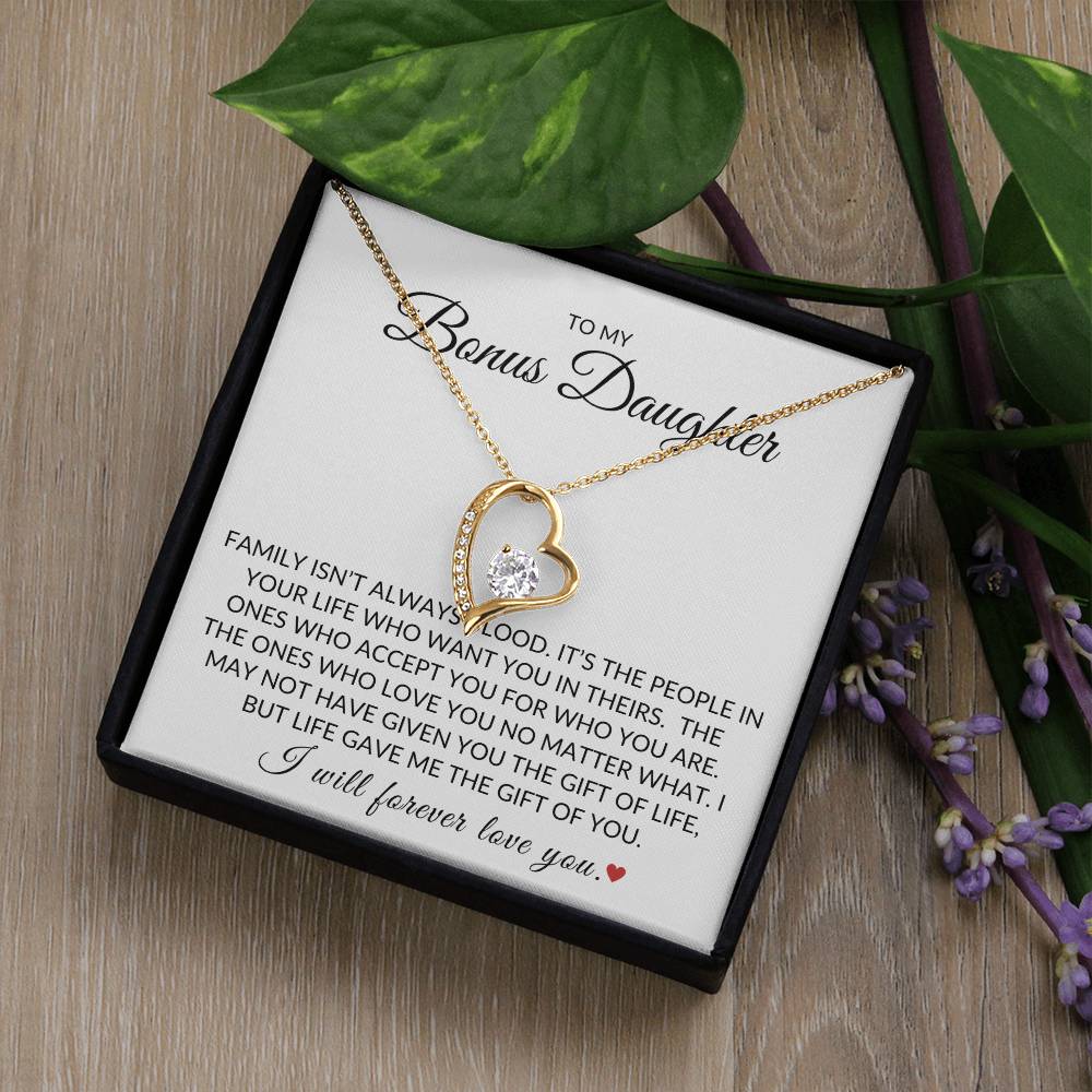 Forever Love Necklace For Bonus Daughter - I Will Forever Love You