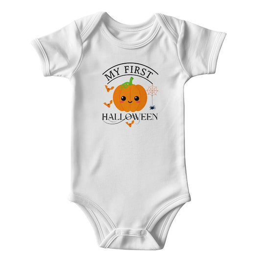 MY FIRST HALLOWEEN ORANGE PUMPKIN WHITE ONESIE